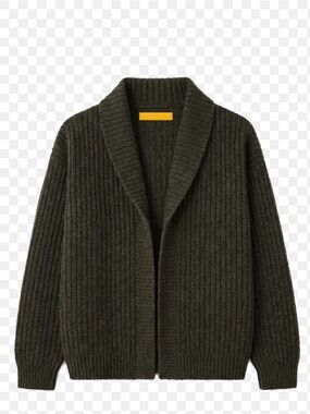 NWT Designer Men's Cognac Shawl Collar Cardigan - chocolate